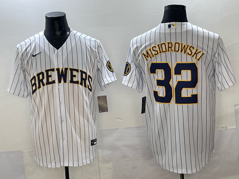 Men Milwaukee Brewers #32 Misiorowski white Nike MLB 2025 jersey 004